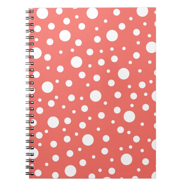 Carnet Point Polka de corail (Devant)