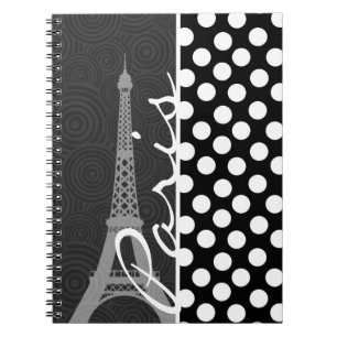 Carnet Point Polka Noir & Blanc, Points ; Paris
