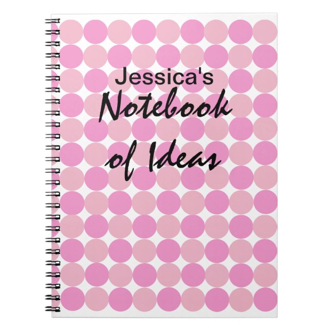 Carnet Point Polka rose (Devant)