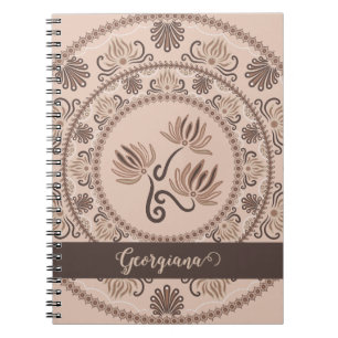 Carnet Pointe de renouveau personnalisé Mocha Rococo Mand