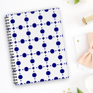 Carnet Points bleus de marine, Motif à pois, Pois