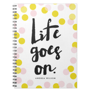 Carnet Points Confetti Rose & Jaune La Vie Continue Scrip