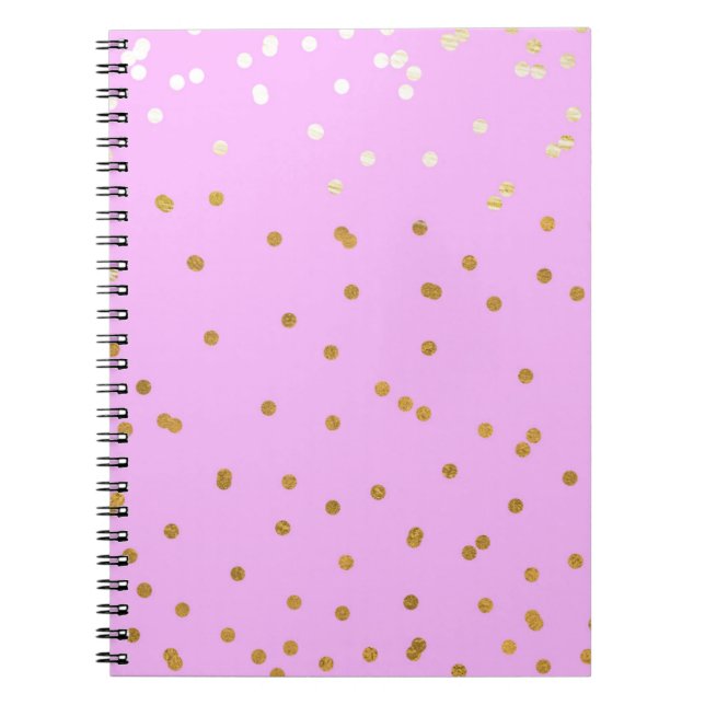 Carnet Points Confetti Rose & Or Moderne Glam Glamor (Devant)