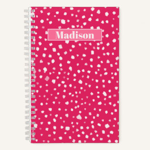Carnet Points De Boue Peint Rose Chaud Personnalisés