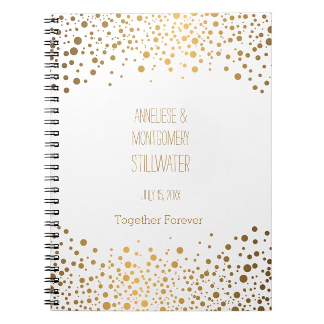 Carnet Points Or tendance du jour du mariage (Devant)