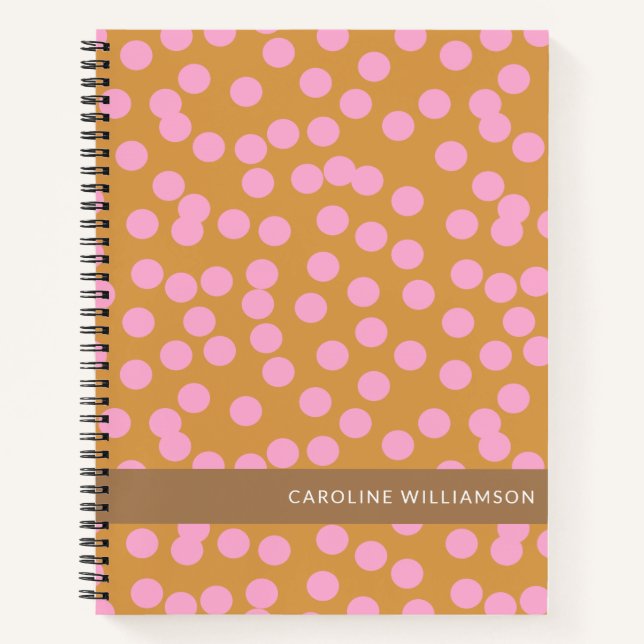 Carnet Points rose et Abstraits Brown personnalisés (Devant)