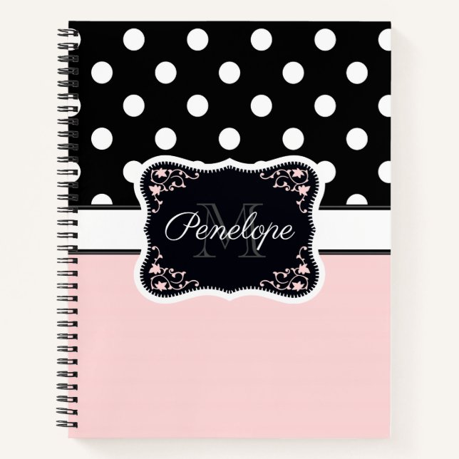 Carnet Points roses et noirs (Devant)