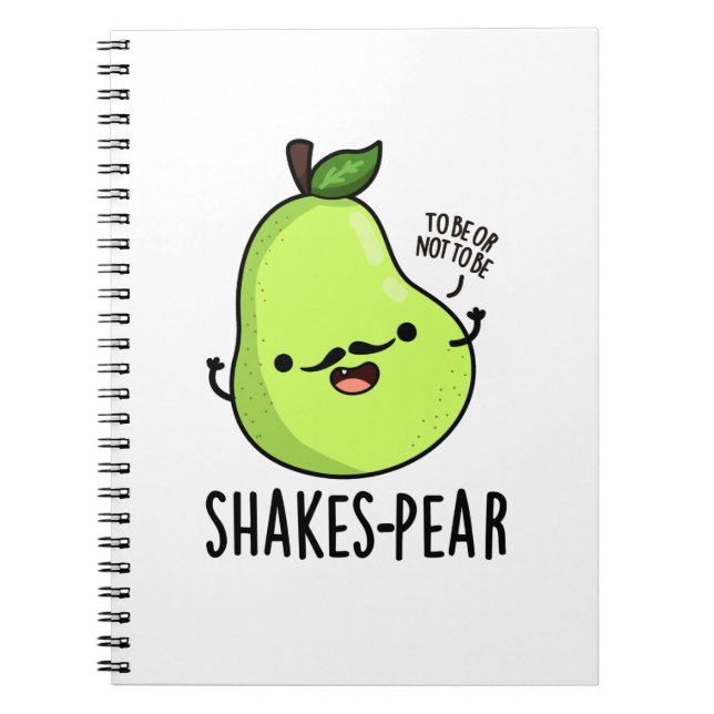 Carnet Poire drôle de Shakes-pear Pun de fruit  (Devant)