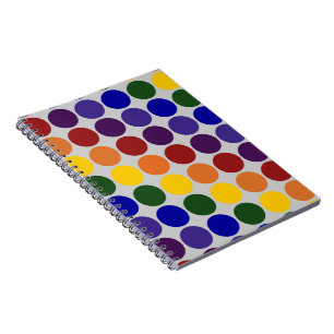 Carnet Pois arc-en-ciel sur gris