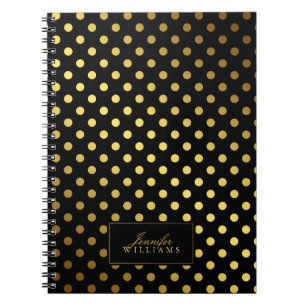 Carnet Pois Black et Faux Gold Foil