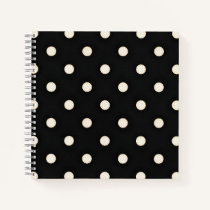 Carnet Pois blancs antiques en noir