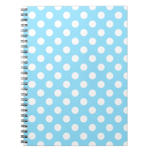 Carnet Pois blancs sur bleu pâle