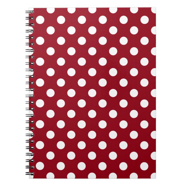 Carnet Pois blancs sur Crimson Red (Devant)