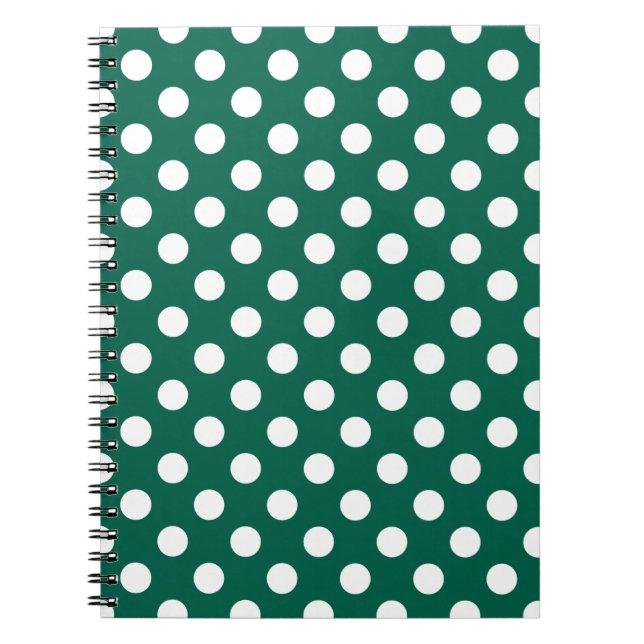Carnet Pois blancs sur vert sauge (Devant)