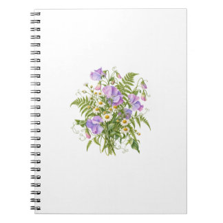 Carnet Pois de senteur et camomille dans un jardin printa