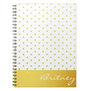 Carnet Pois d'or et monogramme - coutume