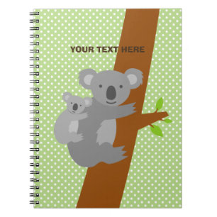 Carnet pois d'ours koala mignon personnalisé