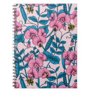 Carnet Pois doux et bourdons, rose et bleu