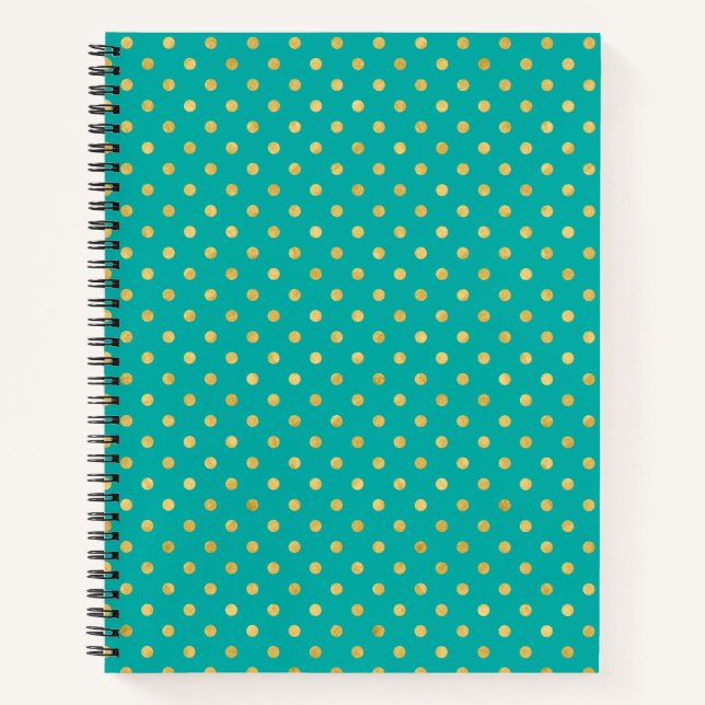 Carnet Pois élégants - Menthe & Or- (Devant)