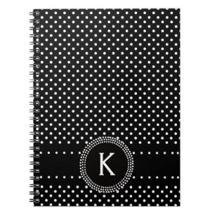 Carnet Pois en noir et blanc avec le cercle de mod