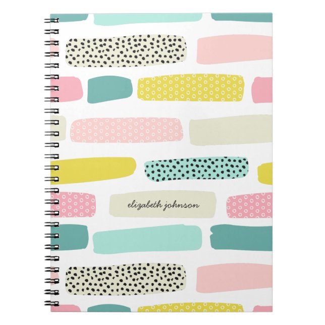 Carnet Pois et pinceaux. Abstrait moderne lumineux (Devant)