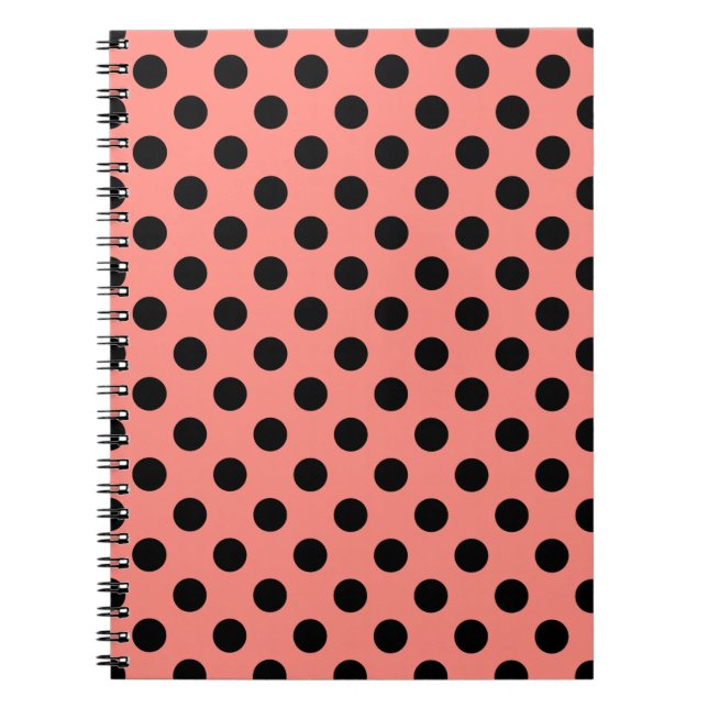 Carnet Pois noirs à la pêche (Devant)