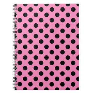 Carnet Pois noirs en rose