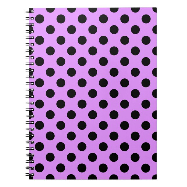 Carnet Pois noirs sur lilas (Devant)