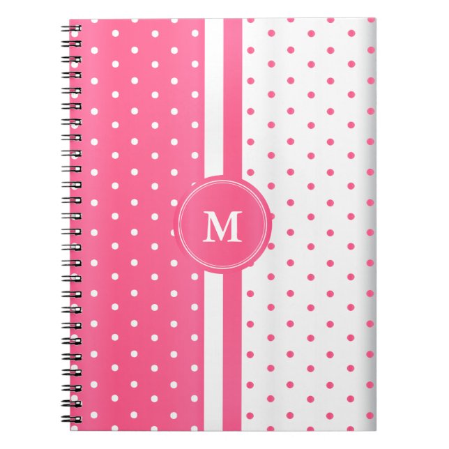 Carnet Pois roses et blancs (Devant)