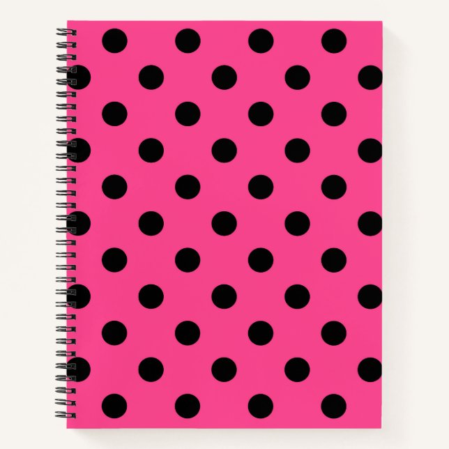 Carnet Pois roses et noirs (Devant)