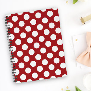 Carnet Pois rouges, Motif à points polka, points, pointil