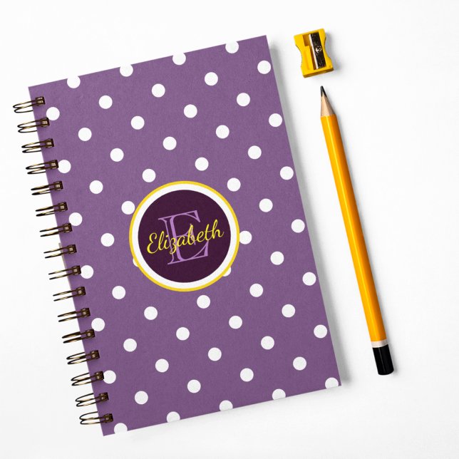 Carnet Pois violets monogrammes (Créateur téléchargé)