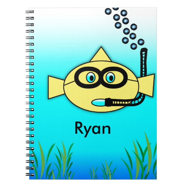 Carnet Poisson avec tuba (Devant)