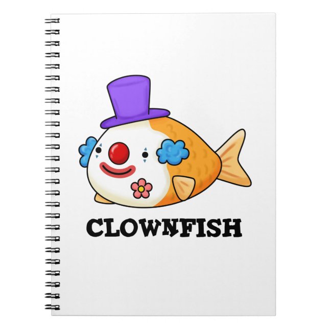 Carnet Poisson clownesque Funky Animal Poisson Pun (Devant)