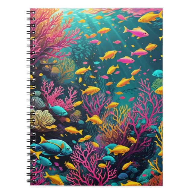 Carnet Poisson tropical pop art (Devant)