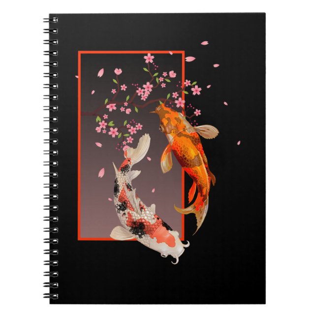 Carnet Poissons et fleurs japonais Koi (Devant)