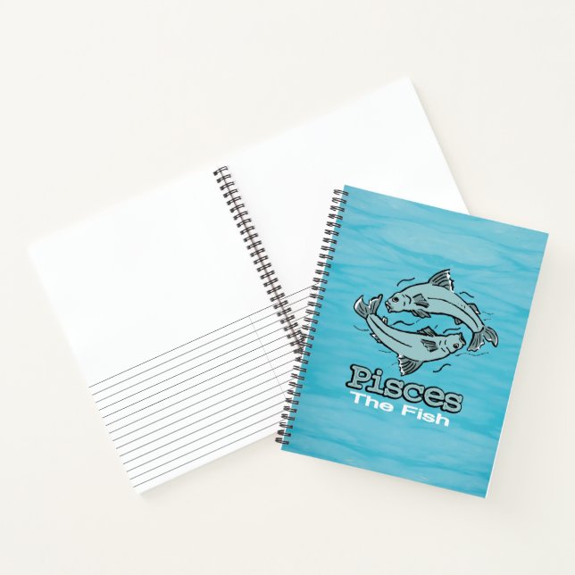 Carnet Poissons L'eau du poisson zodiaque bleu (Intérieur)
