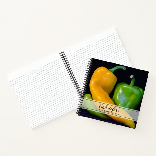 Carnet Poivrons verts et jaunes Recette végétarienne (Intérieur)