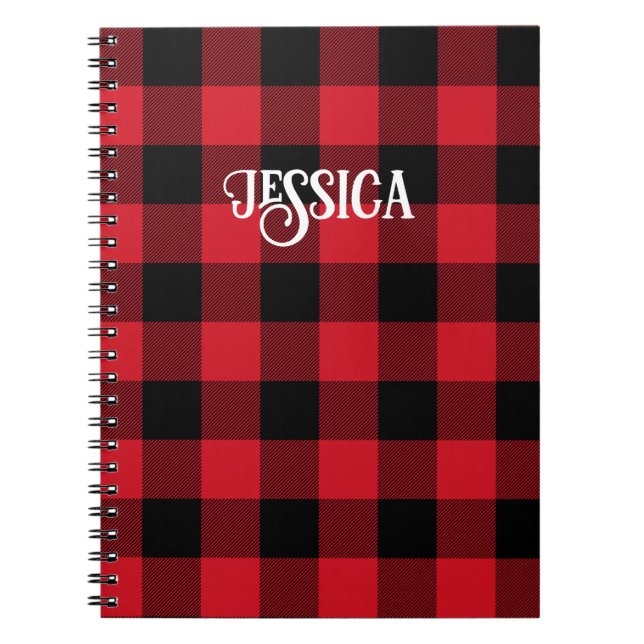 Carnet Police cool rouge et noir Buffalo Check (Devant)