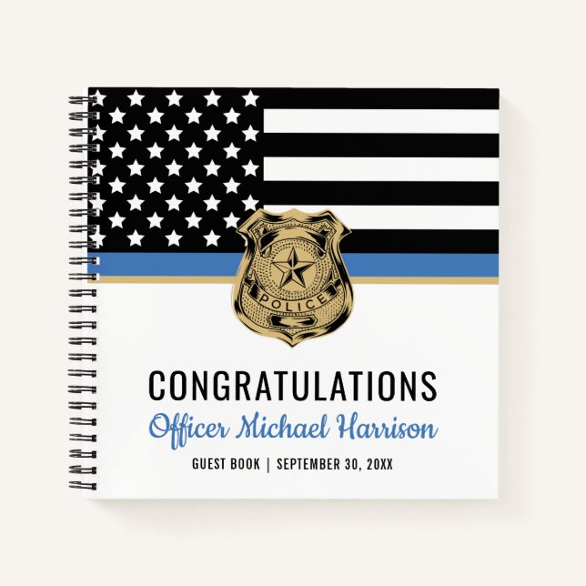 Carnet Police Ligne Bleue Flag Félicitations Graduation I (Devant)