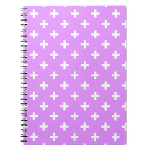 Carnet Polka blanche croise sur lilas