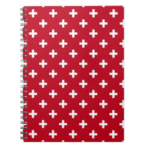 Carnet Polka blanche croise sur rouge