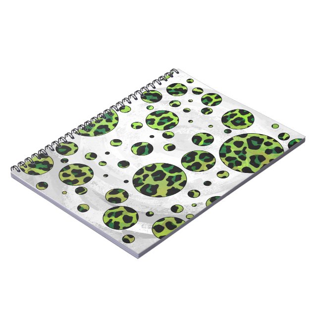 Carnet Polka Dot Leopard noir et vert (Côté gauche)