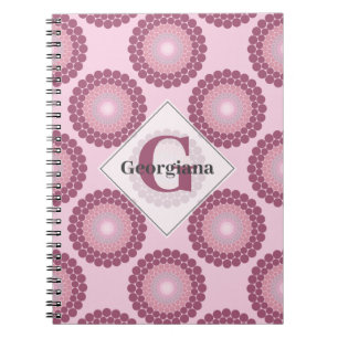 Carnet Polka Dot Mandala, Rose Dusky Radiant Personnalisé