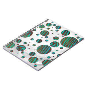 Carnet Polka Dot Zebra Brown et Turquoise