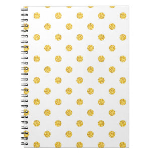 Carnet Polka Gold Parties scintillant points Texture