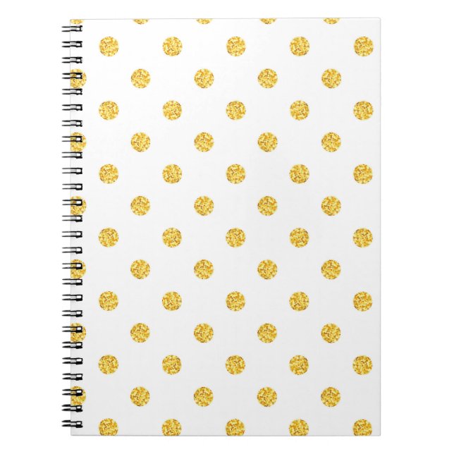 Carnet Polka Gold Parties scintillant points Texture (Devant)