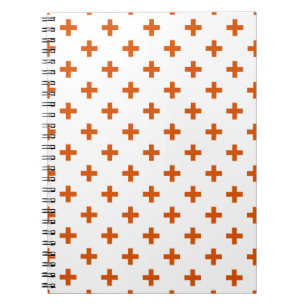 Carnet Polka orange croise sur blanc