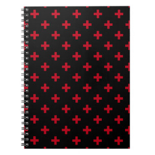 Carnet Polka rouge croise sur noir