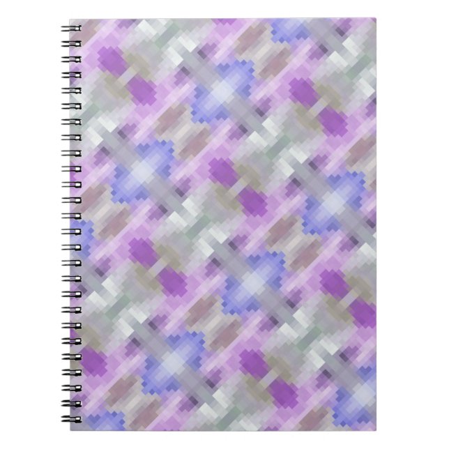 Carnet Polygonal géométrique violet violet bleu pixel car (Devant)